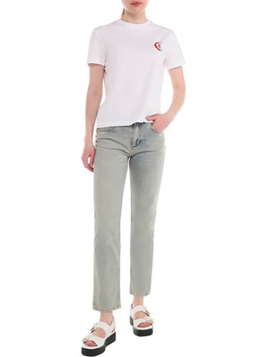 Just Cavalli Yüksek Bel Düz Paça Standart Mavi Kadın Denim Pantolon 76PAB5S0