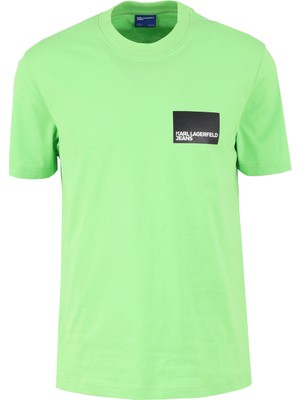 Karl Lagerfeld Yeşil Erkek T-Shirt 231D1706_KLJ Regular Sslv Logo Tee