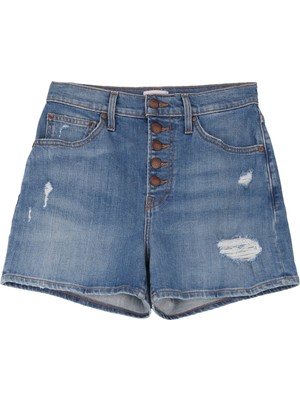 Denim Trip Normal Bel Slim Fit Siyah Kadın Denim Şort DT10805