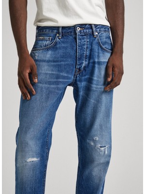 Pepe Jeans Normal Bel Tapered Fit Erkek Denim Pantolon PM207392RG9-000 Tapered Jeans