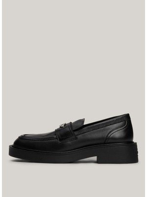 Tommy Hilfiger Tommy Hilfiger Deri Siyah Kadın Loafer En0En02557Bds