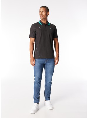 Puma Düz Siyah Erkek Polo T-Shirt 62115301 Mapf1 Pique Polo