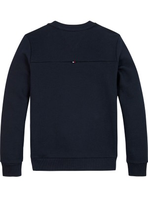 Tommy Hilfiger Baskılı Erkek Çocuk Lacivert Sweatshırt KB0KB09052DW5