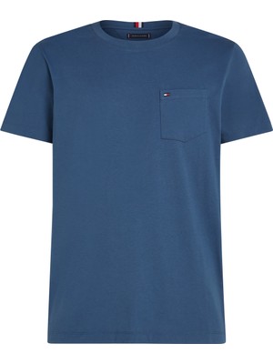 Tommy Hilfiger Bisiklet Yaka Mavi Erkek T-Shirt MW0MW36220DBZ