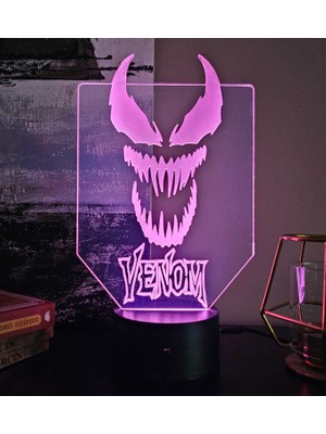 Lerad-Lazer Art Venom 3D Gece Lambası. 16 Renk+Dokunmatik ve Uzaktan Kumandalı Işık. Hediye Olarak Mükemmeldir.