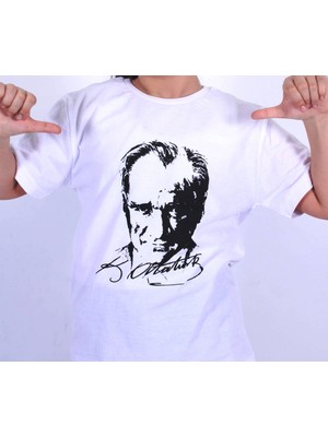 Fancy Kids Antalya 4-12 Yaş Kız Çocuk Atatürk Baskılı T-Shirt Beyaz 9-10 Yaş
