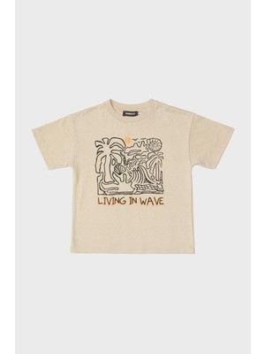 Bg Store Erkek Çocuk Bej T-Shirt
