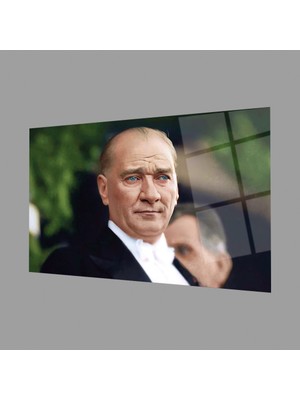 Exela Home Atatürk Portre Cam Tablo Büyük Hediyelik Ev Ofis Dekoru