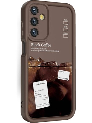 ZORE Samsung Galaxy A05S Kılıf Kamera Korumalı Baskılı Arka Yüzey Klas Kapak-Koyu Kahve