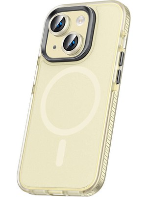 ZORE Apple iPhone 15 Kılıf Airbagli Magsafe Wireless Şarj Özellikli Lens Koruyuculu Klaptika Kapak-S