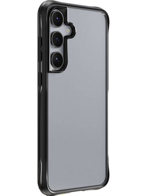 ZORE Samsung Galaxy S24 Kılıf Şeffaf Sert Pc Arka Yüzey Tasarımlı Edo Kapak-Siyah
