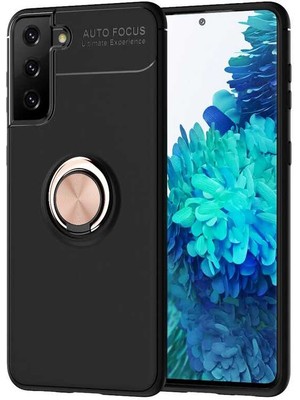 ZORE Samsung Galaxy S21 Kılıf Ravel Silikon Kapak-Siyah-Rose Gold