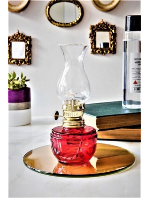 Tekno Trust Solar Dekoratif Nostaljik Küçük Boy Gaz Lambası, Klasik Model Hediyelik Cam Gaz Lambası (7X18 Cm) P