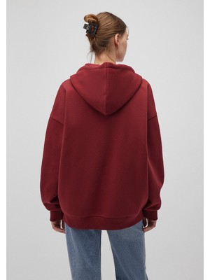 Mavi Kapüşonlu Fermuarlı Bordo SWEATSHIRT1610221-85493