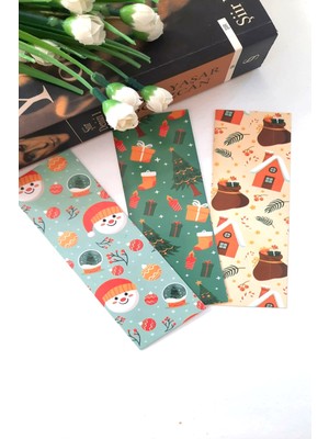 Emtory Home 12'li Yılbaşı Serisi Kitap Ayracı - Kalın Kuşe - 4,5X15CM - Yılbaşı Hediyelik