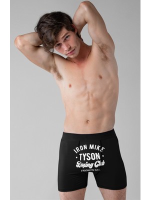 Fuddy Moda Iron Mike Tyson Boxing Club Baskılı Modal Penye Rahat Kalıp Erkek Boxer