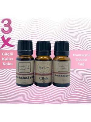Miss Lina Çilek, Bubblegum, Portakal Yağı Esansiyel Uçucu Yağ 3x10ml