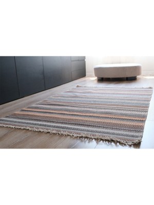 Tekno Trust Dijital Baskı Alr Terra 3208 Çift Taraflı Saçaklı Kahverengi Kilim Orta (6 - 12 Mm) Kahverengi Düz