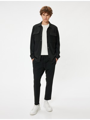 Koton Beli Bağcıklı Pantolon Cep Detaylı