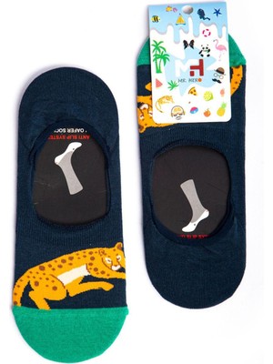 Mr. Hero Mrhero Çok Renkli Unisex Tekli Paket Leopard Temalı Babet Renkli Çorap 1037-MH Renkli