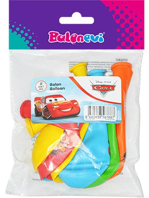 Balonevi  4+1 Cars 3 Baskılı 12" Balon 8'lı