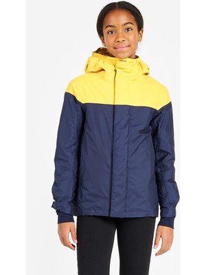 Tribord Çocuk Sıcak Tutan Yelkenli Yağmurluğu - Lacivert/Sarı - Sailing 100