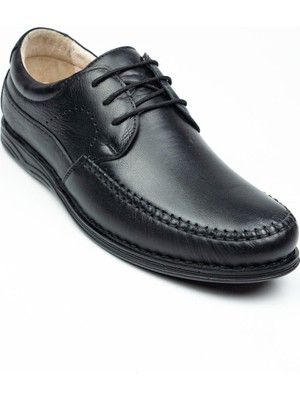 Voyager Voyager 3236 Erkek Makosen Ortopedik Deri Ayakkabı - Siyah - 48