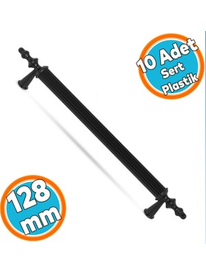 Nzb Sert Plastik Çekmece Mutfak Dolap Kapak Kulbu 128 mm Siyah (10 Adet)