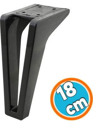 Nzb Mobilya Kanepe Sehpa Tv Ünitesi Koltuk Ayağı 18 cm Siyah Baza Ayak