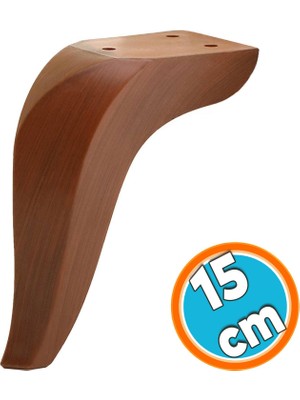 Nzb Mobilya Kanepe Sehpa Tv Ünitesi Koltuk Ayağı 15 cm Kahverengi Ahşap Desenli Baza Ayak