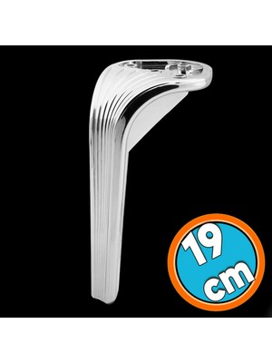 Nzb Mobilya Kanepe Sehpa Tv Ünitesi Koltuk Ayağı 19 cm Parlak Krom Baza Ayak