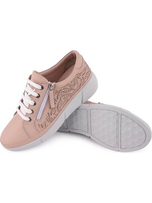 Emel Ayakkabı Emel Ayakkabı Lazerli Modern Rahat Klasik Spor Ayakkabı Pudra 912