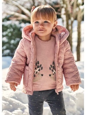Mayoral 2484 Kız Bebe Pembe Elyaflı Mont