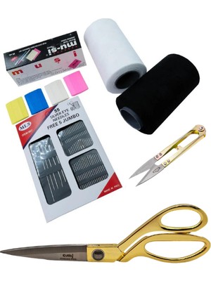 TDM Orijinal Kumaş Kot Deri Kesim Profesyonel Terzi Makası Büyük Boy ve Ip Kesici Çıt Makas