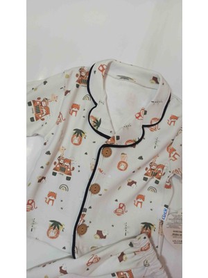 Mini Love Desenli Yakalı Bebek Pijama Takımı