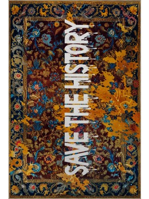 Rugs Modern Written Koleksiyonu Save The Hsitory Yazılı Çiçek Desenli Modern Dekoratif Halı 05