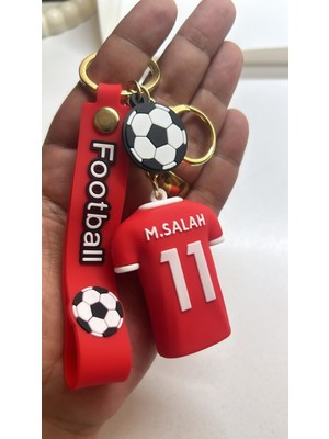 By Semra Football M.salah 11 Numara Forma Slikon Anahtarlık ve Çanta Aksesuarı