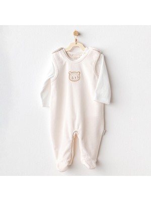 Andywawa Erkek Bebek Tulum Takım Romper Set Velvet Bear Time AC25185