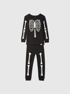 Gap Bebek Siyah Organik Pamuk Halloween Desenli Pijama Takımı