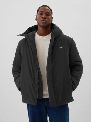 Gap Erkek Siyah Geri Dönüştürülmüş Gap Logo Puffer Şişme Mont