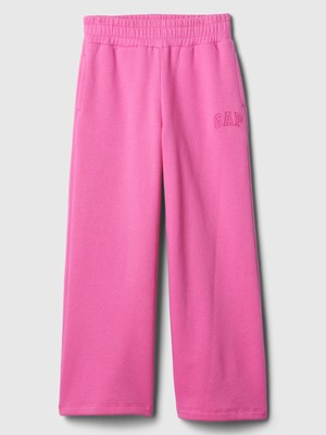 Gap Kız Çocuk Pembe Wide Leg Fleece Eşofman Altı