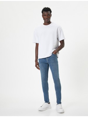 Koton Justin Jean Süper Skinny Fit Kot Pantolon Erkek Mavi Renk Esnek Yapı ile Rahat Kullanım