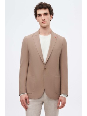 Twn Slim Fit Vizon Armürlü Kumaş Ceket
