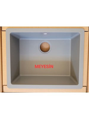 Meyesin Tezgah Altı Gri Granit Mutfak Evyesi 43 x 55 cm