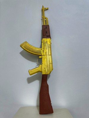 Saranostra Ak-47 Kalaşnikof Gerçek Boy Cs Go Dekor Oyuncak Gold