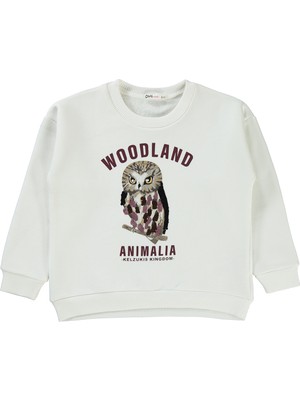 Civil Girls Kız Çocuk Sweatshirt 6-9 Yaş Ekru