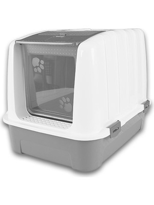 Kurtbay Şekil Lüks Kapalı Kedi Tuvaleti, Filtreli ve Kürek Hediyeli, 52x37,5x39 cm - VN11003