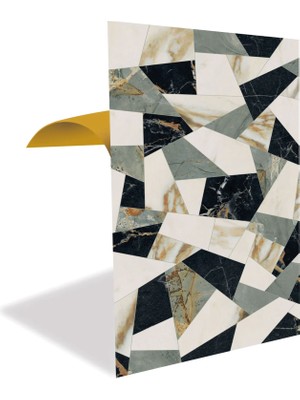 Tink Kendinden Yapışkanlı Üçgen Kırımlı Mermer Desenli Pvc Panel 41X62 cm (4 Adet) 1 M²