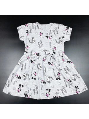 Momikon Mickey Mouse Desenli Elbise