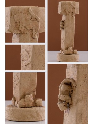 Arkeo Art Design Göbekli Tepe T Biçimli Sütun - Tarih Öncesi Arkeolojik Anıt Figürü, Ev Dekorasyonu 25 cm